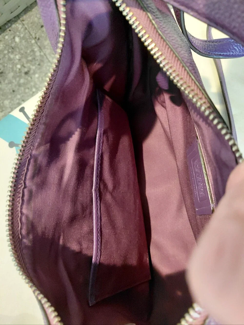 COACH  Slouch hobo In Purple Pebble Leather